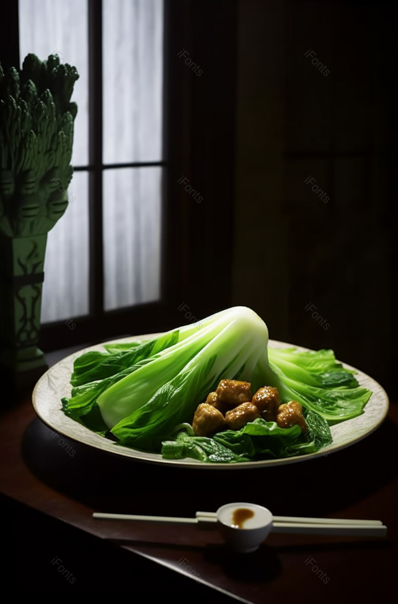 中华美食炒菜香菇油菜静物,高清,摄影图,摄影图片,图片大全,摄影图免费下载